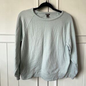 Eddie Bauer Sweatshirt Womens Medium Mint Green Crewneck Soft Fleece Lounge